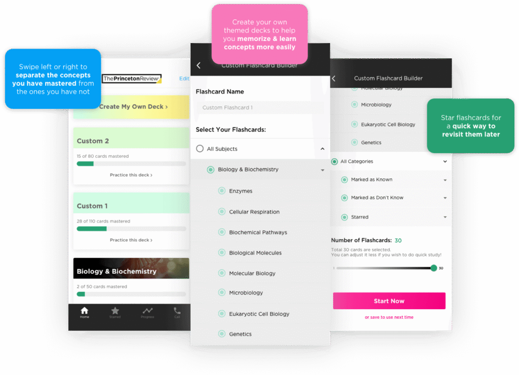 Princeton Review MCAT Flashcards (App-Based)