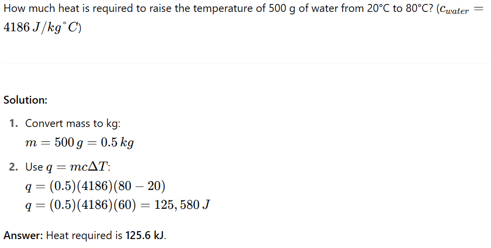 Question 4: Thermodynamics – Heat Transfer